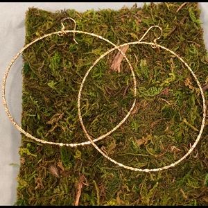 Large Vermeil Hammered Hoop Earrings